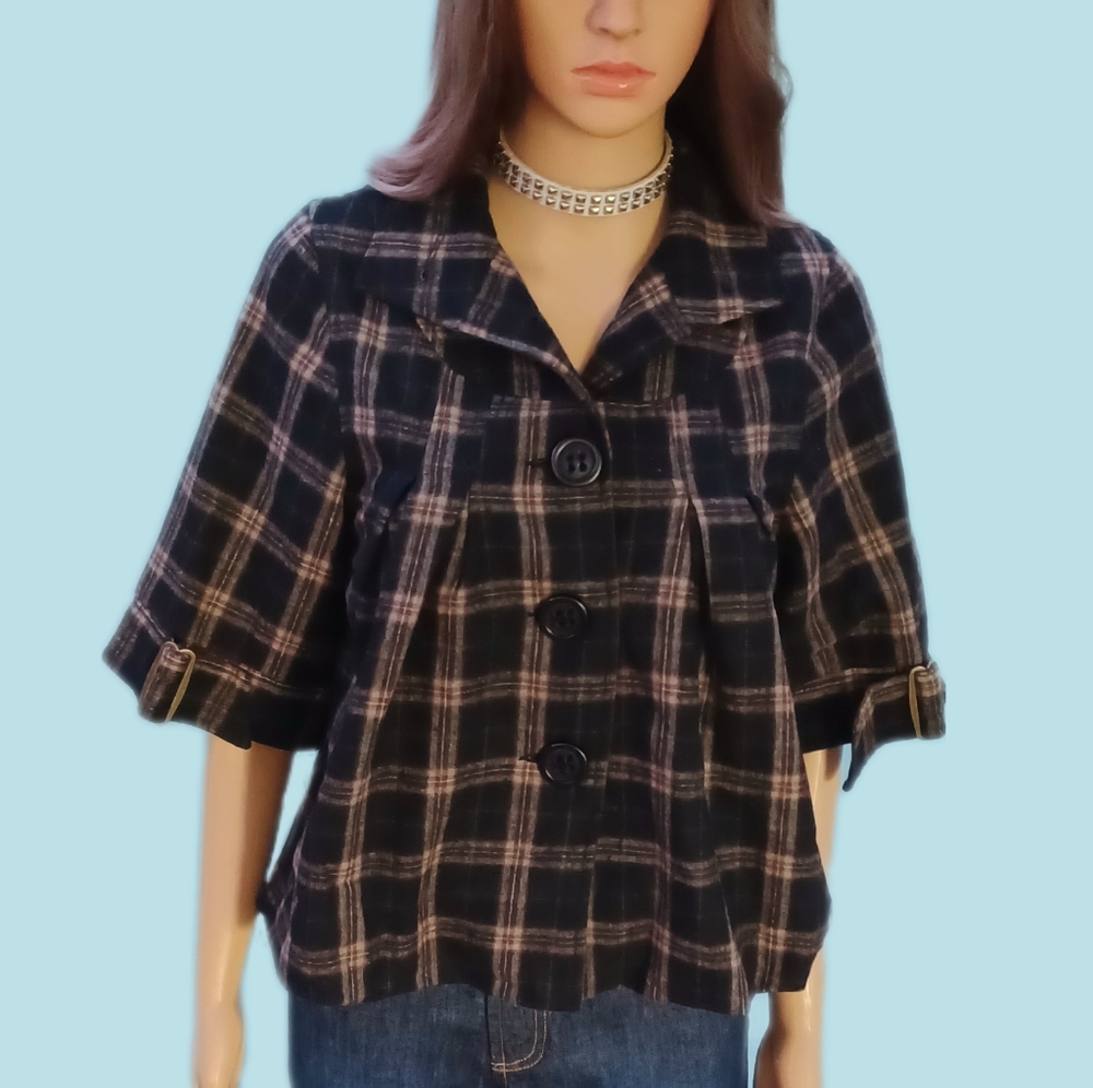 💙Doki Geki button down swing top S